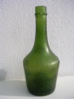 19e eeuwse Antieke Groenglazen Fles Flesje Glas Benedictine, Ophalen of Verzenden