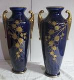 uitzonderlijke art nouveau vazen Limoges cobalt blauw & goud, Antiek en Kunst, Verzenden