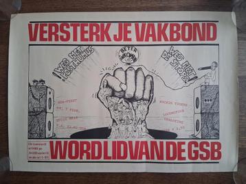 Poster 1972 Versterk je vakbond, word lid van de GSb beschikbaar voor biedingen