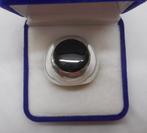 Zilveren zware ring met onyx maat ruim 17.5 nr.1660, Sieraden, Tassen en Uiterlijk, Ringen, Verzenden, Zo goed als nieuw, 17 tot 18