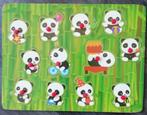 Houten dopjespuzzels met panda’s, 10 tot 50 stukjes, Van hout, Gebruikt, 6 maanden tot 2 jaar