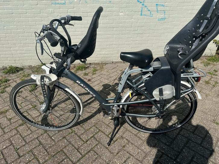Batavus moederfiets met kinderzitjes 28/50, Fietsen en Brommers, Fietsen | Dames | Moederfietsen, Gebruikt, Batavus, 50 tot 53 cm