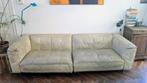 vintage design leren Gelderland 6400 bank incl hocker, Huis en Inrichting, Banken | Bankstellen, Ophalen, 250 tot 300 cm, Gebruikt