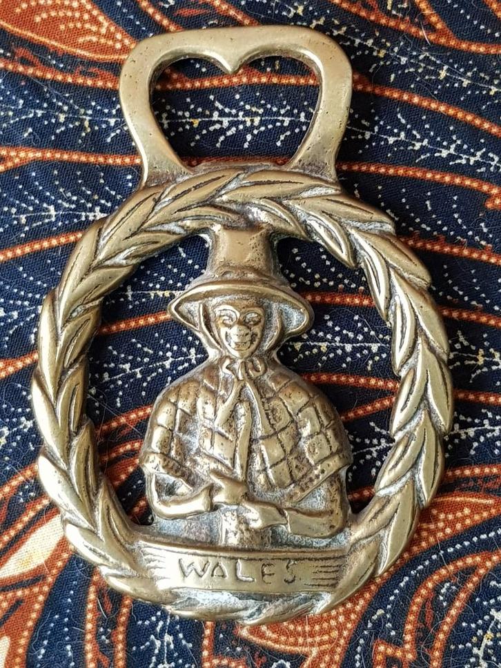 Antiek Jenny Jones kleppermannetje uit Engeland 9,4 cm. 1900, Antiek en Kunst, Antiek | Koper en Brons, Koper, Ophalen of Verzenden