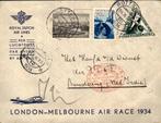 London - Melbourne Race - Stempels - 1934, Postzegels en Munten, Brieven en Enveloppen | Nederland, Ophalen of Verzenden, Envelop