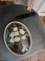 Vintage bol glazen lijst met fluwelen ophang band