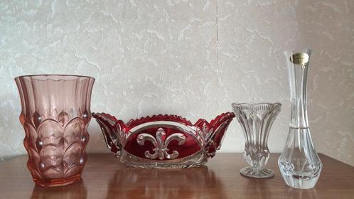 kristallen vazen Val-Saint-Lambert en Boheems kristal, Antiek en Kunst, Antiek | Glas en Kristal, Ophalen of Verzenden
