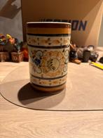 Vintage Aardewerk Vaas - Handbeschilderd, Gebruikt, Overige kleuren, Aardewerk of Porselein, Ophalen of Verzenden