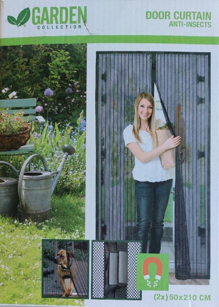 Garden, magnetisch vliegengordijn, zwart (Nieuw), Doe-het-zelf en Verbouw, Deuren en Horren, Nieuw, Overige typen, 200 tot 215 cm