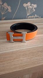 Hermes Riem Zilver Oranje, Echt Leder, 110., Overige kleuren, Echt leder, Nieuw, Hermes