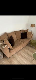 Bank van stof in zand kleur, als nieuw!, Ophalen, Zo goed als nieuw, Stof, Modern