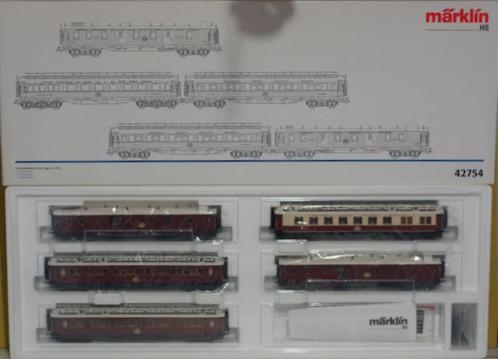 Märklin 42754 Wagen-Set "Internationaler Luxus-Zug um 1910", Hobby en Vrije tijd, Modeltreinen | H0, Nieuw, Treinset, Wisselstroom