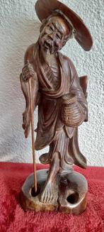 Chinese ouderling antiek houtsnijwerk, Verzenden