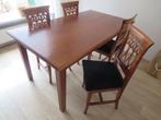 eettafel met stoelen, Ophalen, Gebruikt, 100 tot 150 cm, Klassiek
