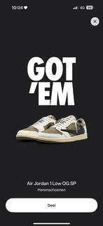Jordan 1 low travis scott medium olive maat 36,5, Ophalen, Zo goed als nieuw, Overige kleuren