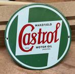 Emaille bordje CASTROL formaat deurpostje, Verzamelen, Ophalen of Verzenden, Gebruikt, Reclamebord