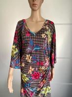 i498 mby M maat 40=M Ibiza-jurk jurkje blauw/geel/rood/zwart, Maat 38/40 (M), Blauw, Ophalen of Verzenden, Knielengte