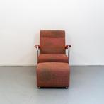 1x Leolux Scylla oranje/rood gemêleerd + hocker, Huis en Inrichting, Fauteuils, Niet ingevuld, Ophalen of Verzenden, Zo goed als nieuw
