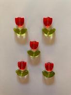 Mozaiek mini glas tulpjes rood 5 stuks, Hobby en Vrije tijd, Ophalen of Verzenden, Zo goed als nieuw, Materiaal