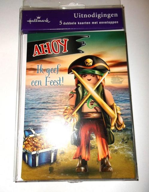 Nieuw Playmobil Piraten Uitnodiging Kinderfeest, 5 Stuks, Hobby en Vrije tijd, Feestartikelen, Nieuw, Overige typen, Verjaardag