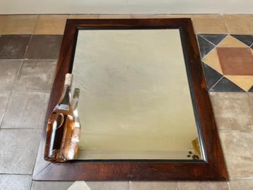 Sjieke Mahonie Houten Spiegel Frans 75x63 cm. beschikbaar voor biedingen