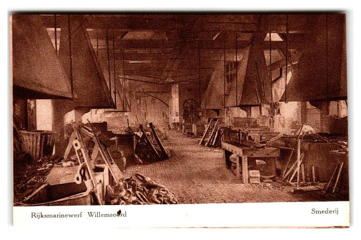 Den Helder, Rijksmarinewerf. Smederij, Verzamelen, Ansichtkaarten | Nederland, Ongelopen, Noord-Holland, Voor 1920, Verzenden