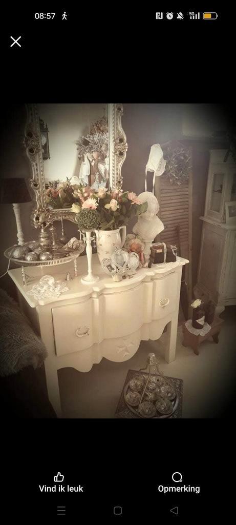 Teakhouten Commode - Groen Gestyled, Huis en Inrichting, Kasten | Dressoirs, Gebruikt, 100 tot 150 cm, 50 tot 75 cm, Teakhout