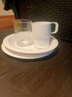 Wit plastic servies.   Camping servies, Glas, Bord(en), Overige stijlen, Ophalen of Verzenden