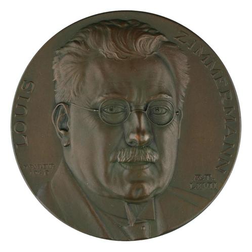 M.P.J. Fleur : Afscheid Louis Zimmerman Concertgebouw, 1940, Postzegels en Munten, Penningen en Medailles, Brons, Nederland, Verzenden