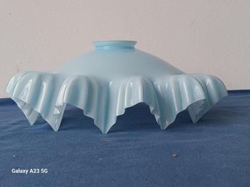 Art deco lampenkap lichtblauwe opaline  beschikbaar voor biedingen