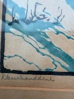 Arie Zonneveld Houtsnede, Gesigneerd, Antiek en Kunst, Kunst | Etsen en Gravures, Ophalen of Verzenden