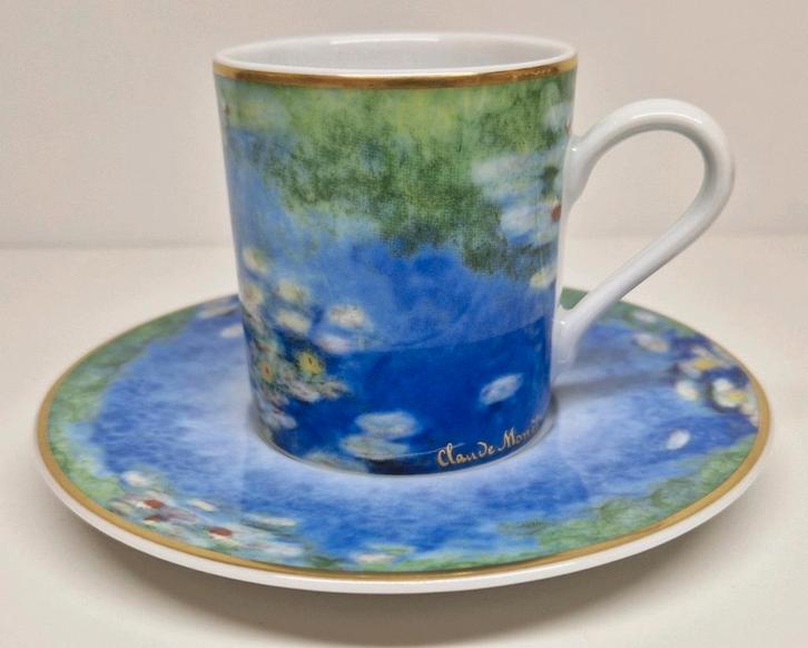 Goebel Artis Orbis Claude Monet Nymphéas à Giverny koffieset, Verzamelen, Porselein, Kristal en Bestek, Zo goed als nieuw, Kop en/of schotel