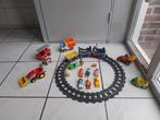 Set 123 playmobil met trein brandweerauto, vuilnis auto, tra, Kinderen en Baby's, Speelgoed | Playmobil, Ophalen of Verzenden