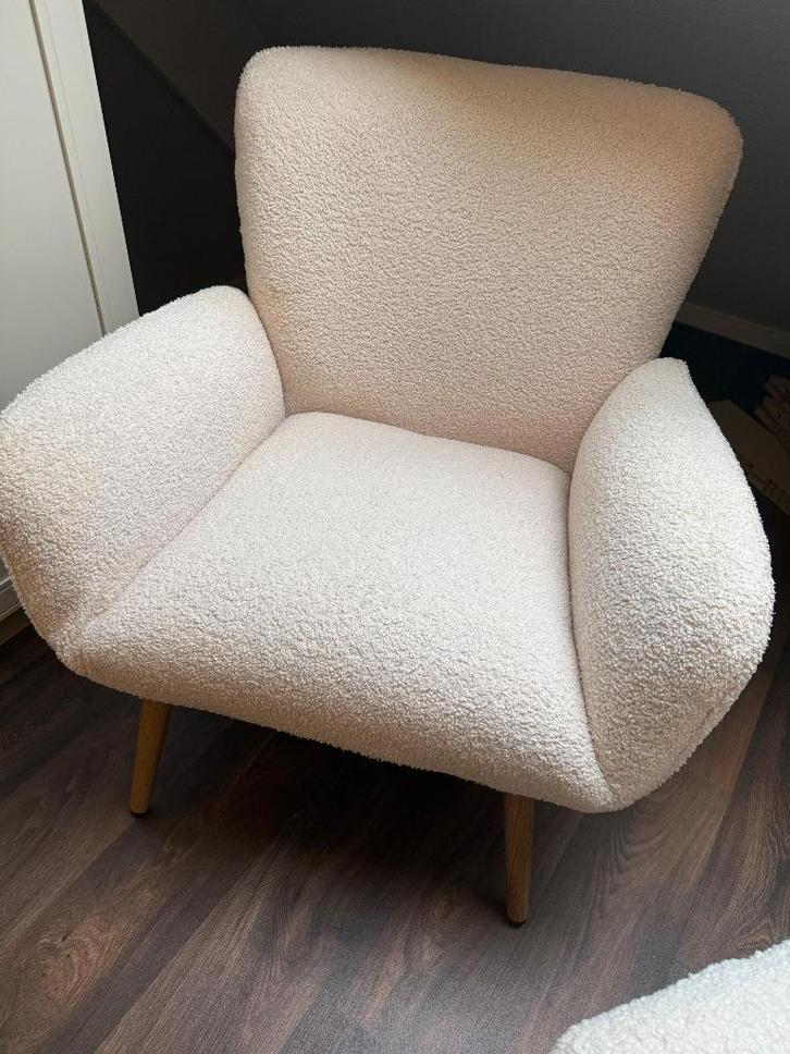 Hundested Jysk fauteuil + poef vildsund, Huis en Inrichting, Fauteuils, Zo goed als nieuw, 50 tot 75 cm, 75 tot 100 cm, Ophalen