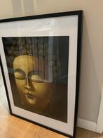 Handgeschilderd Boedha in lijst, Ophalen of Verzenden, Zo goed als nieuw, Schilderij, Minder dan 50 cm