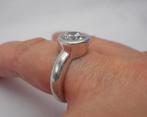 Zilveren massieve Zinzi ring met steen maat 17.75 nr.015, Verzenden, Zo goed als nieuw, 17 tot 18, Dame