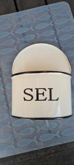 Vintage franse Emaille zoutpot, Ophalen of Verzenden