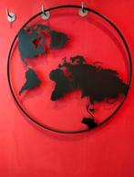 Wanddecoratie metaal wereldkaart, Huis en Inrichting, Woonaccessoires | Wanddecoraties, Ophalen, Zo goed als nieuw