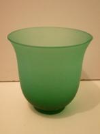 groene glazen vaas, Huis en Inrichting, Ophalen of Verzenden, Minder dan 50 cm, Groen, Glas