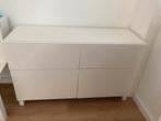 Witte Ladekast met 4 vakken, Ophalen, Gebruikt, 100 tot 150 cm, 1 of 2 laden
