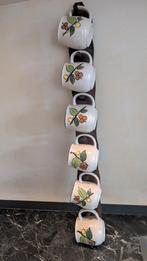 Set van 6 vintage of retro mokken bloemprint, Huis en Inrichting, Keuken | Servies, Ophalen of Verzenden, Zo goed als nieuw, Overige stijlen