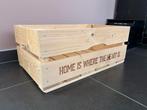 Houten kist fruitkist met tekst home is where the heart is, Ophalen of Verzenden, Zo goed als nieuw