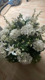 ZGAN zilverkleur pot met  zijde bloemen, Ophalen of Verzenden, Zo goed als nieuw