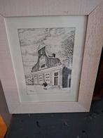 Oude Hollandse Gevel - Ingelijste Tekening, Ophalen of Verzenden