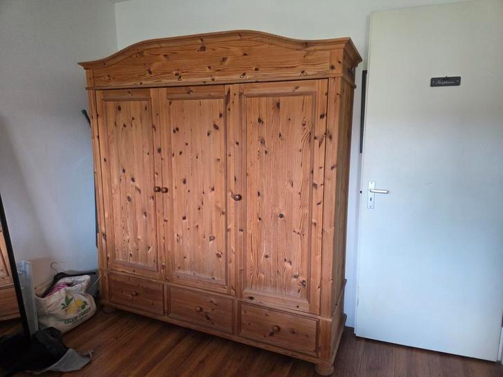 grenen linnenkast met hang en leggedeelte, Huis en Inrichting, Kasten | Kledingkasten, Gebruikt, 150 tot 200 cm, 150 tot 200 cm