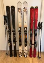 Ski-uitrusting voor 2 personen en 2 paar lage noren, Ophalen, 140 tot 160 cm, Salomon, Zo goed als nieuw
