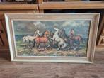 Schilderij met paarden, Ophalen, Zo goed als nieuw, Schilderij, 75 tot 100 cm