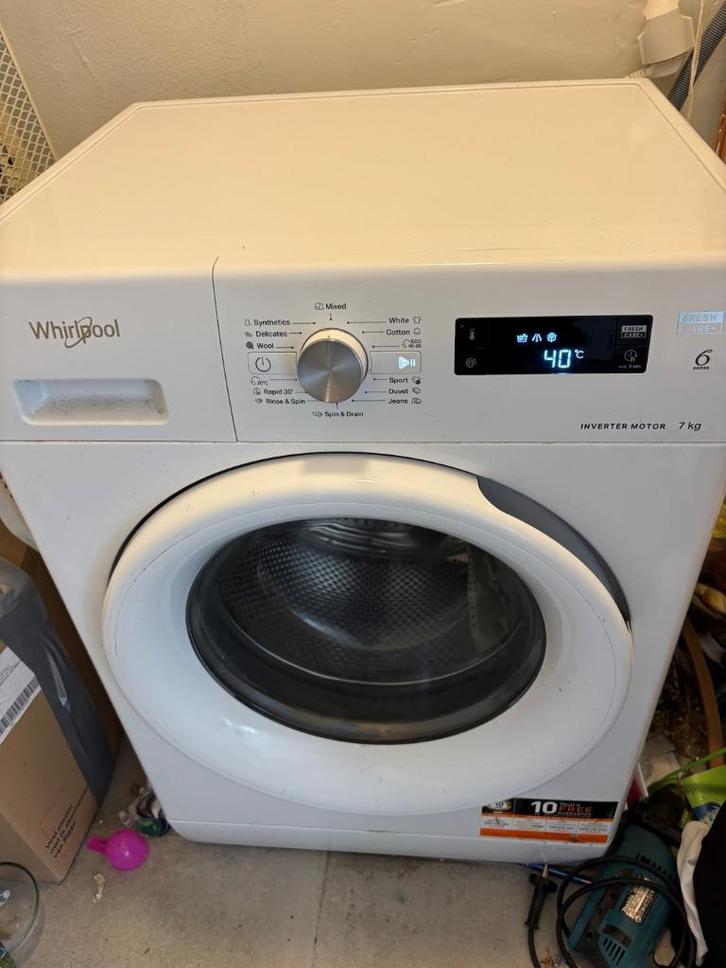 Wasmachine Whirlpool FFS 7438 W EE, Witgoed en Apparatuur, Wasmachines, Zo goed als nieuw, Voorlader, 6 tot 8 kg, 85 tot 90 cm