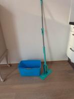 Leifheit dweilemmer en dweilstok met twee bontjes, Huis en Inrichting, Schoonmaakartikelen, Ophalen, Mop of Dweil