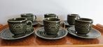 6 sets 70s Vintage Tams England kop & schotel groen, Verzenden, Zo goed als nieuw, Overige stijlen, Kop(pen) en/of Schotel(s)